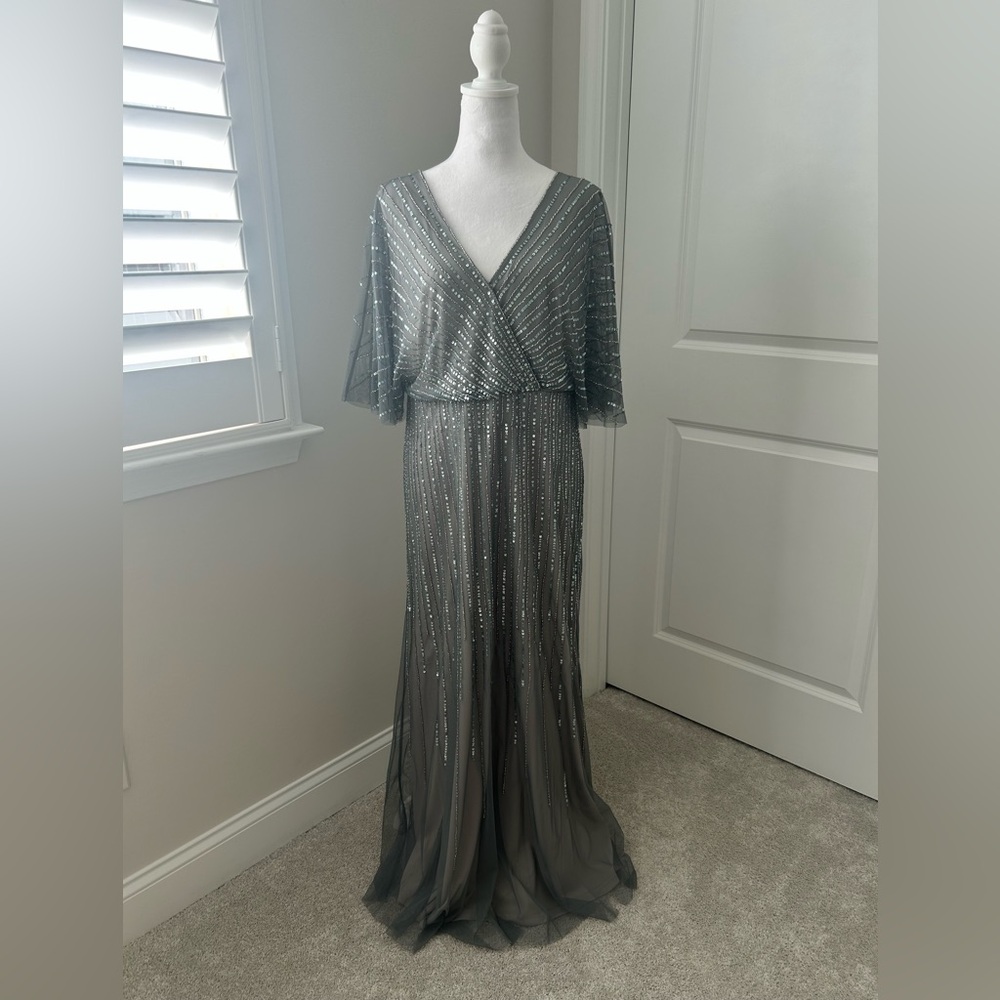 Adrianna Papell Sequin Long Dress Sz 14p